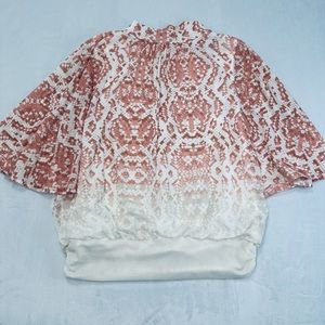 Jennifer Lopez Flared Sleeve with Keyhole Back Top Womens Size XS